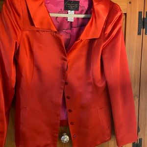 Christian lacroix red satin ladies jacket